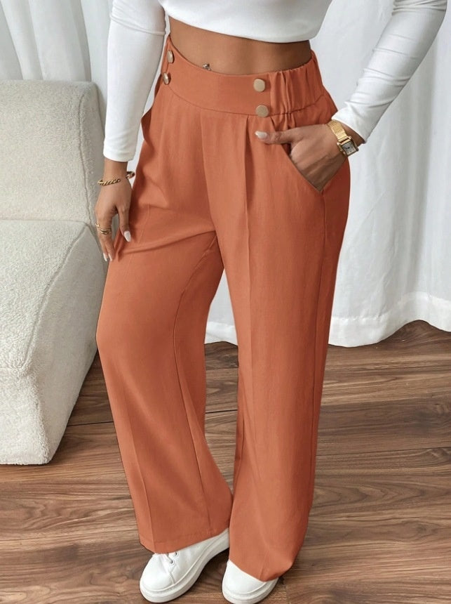 Draping Mop Casual Pants High Waist