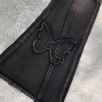 Fashion Elastic Plus Size Women's Denim Flared Pants