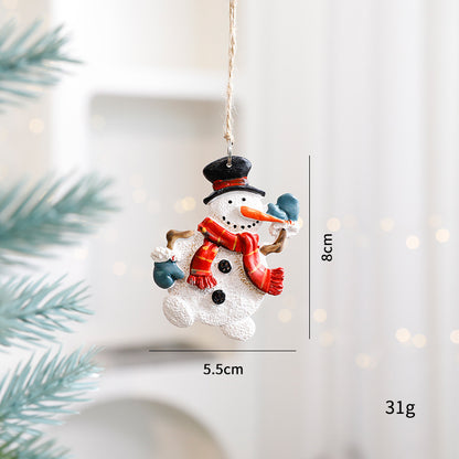 Christmas Decorations Elderly Snowman Gingerbread Man Small Pendant