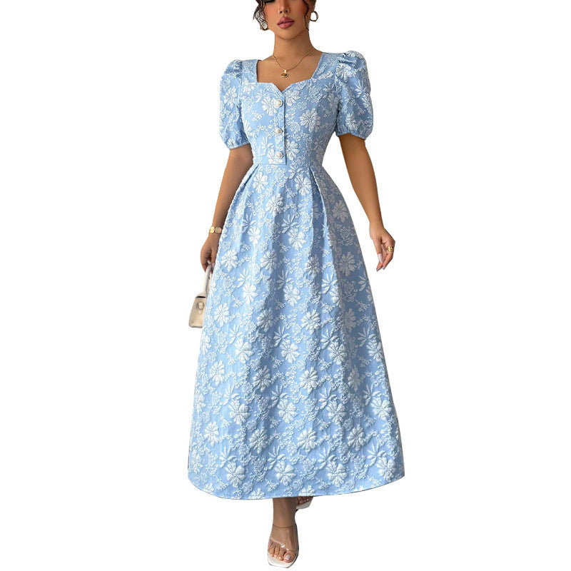 Women's Versatile Daisy Relief Short Sleeved Dress