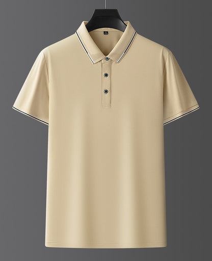Pure Color Mulberry Silk Men's Short Sleeve
