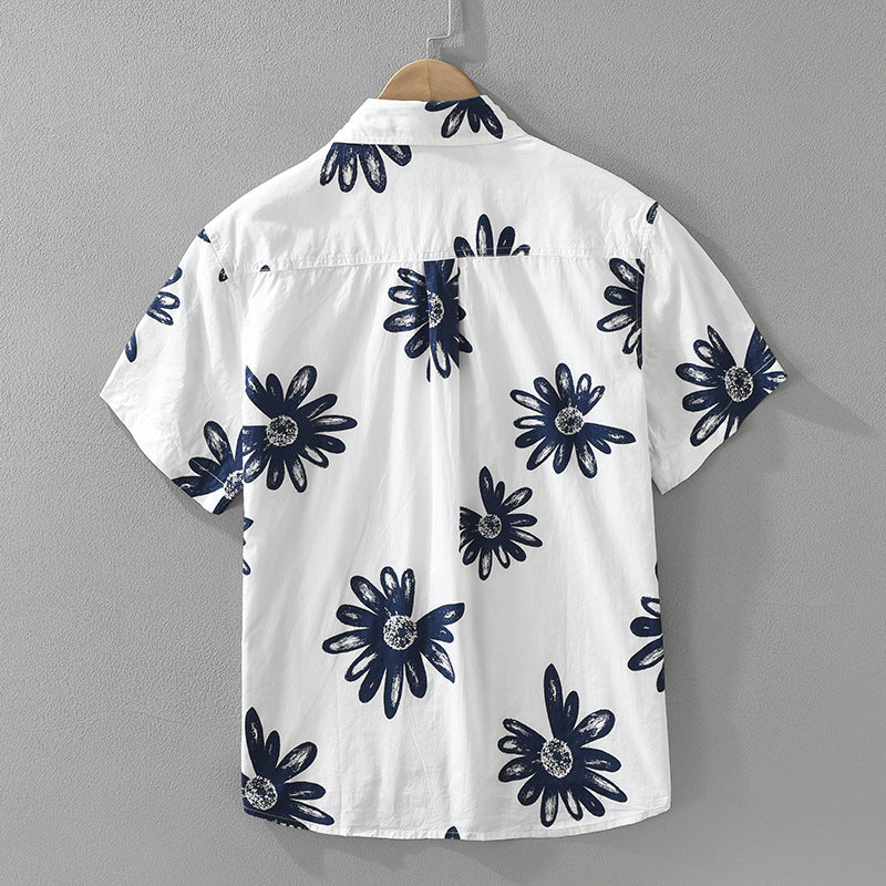 8286 Japanese Trendy Printed Short Sleeve Shirt