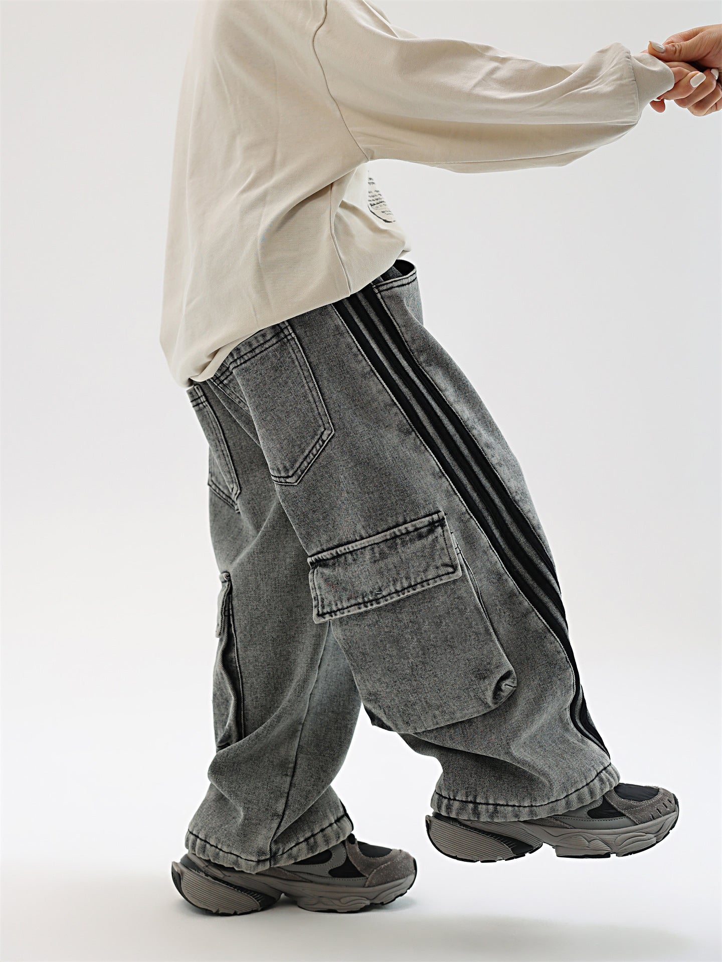 Autumn And Winter New Children Fleece Padded Jeans Warm