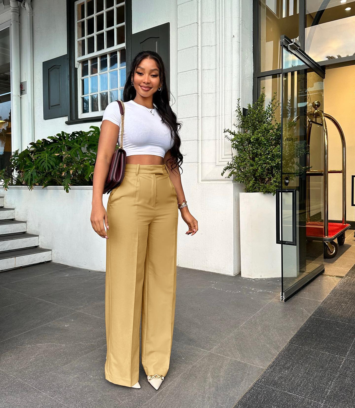 Women's High Waist Straight-leg Wide-leg Pants