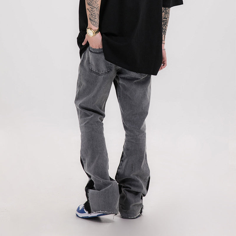 Patchwork drop jeans