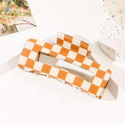 Checkerboard Square Acrylic Hairpin