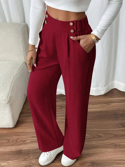 Draping Mop Casual Pants High Waist
