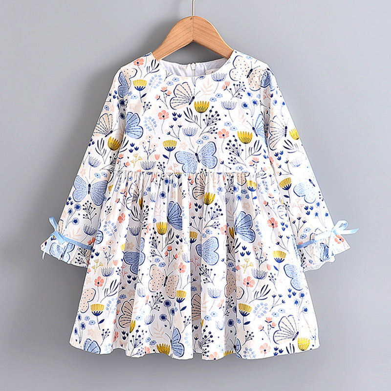 Girls print long sleeve dress