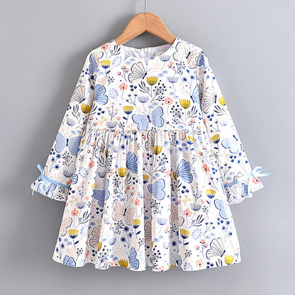 Girls print long sleeve dress