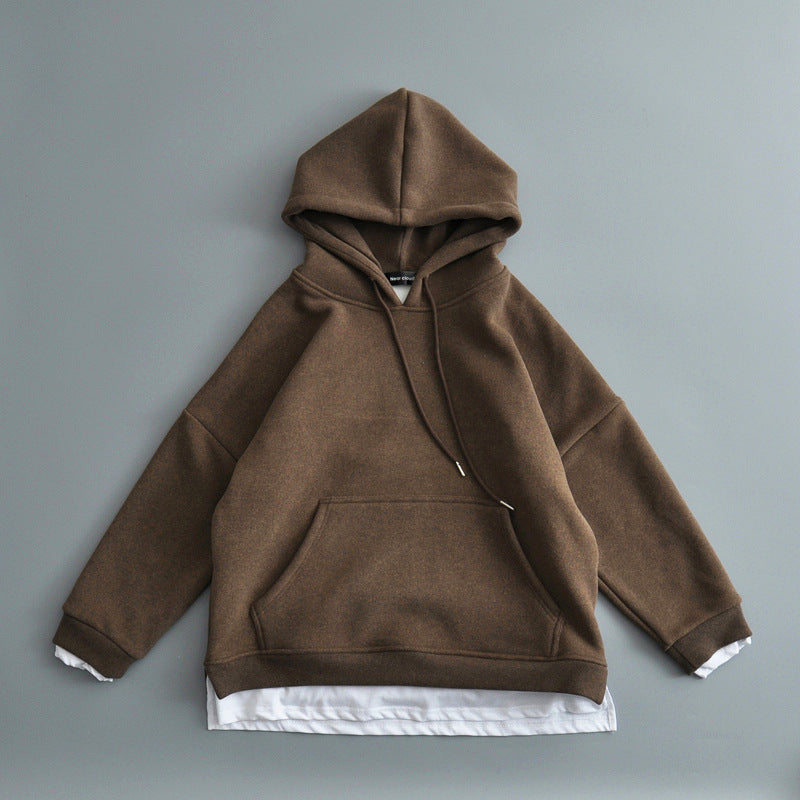 Loose Fake Two-Piece Plus Velvet Thick Sweater