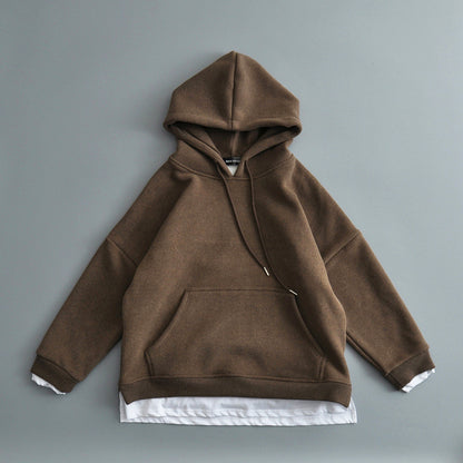 Loose Fake Two-Piece Plus Velvet Thick Sweater