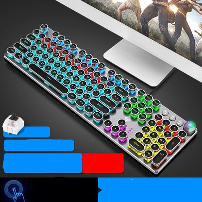 Steampunk Gaming Mechanical Keyboard Green Axis Black Axis