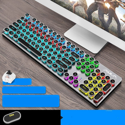 Steampunk Gaming Mechanical Keyboard Green Axis Black Axis