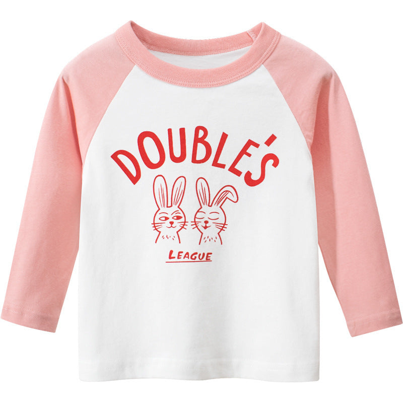 Girls' Cartoon Bottoming Shirt Baby Long-Sleeved T-Shirt Children's Clothing