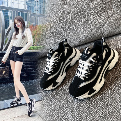 Women's Thick Soled Single Shoes Casual Height Increasing Sports Shoes Women