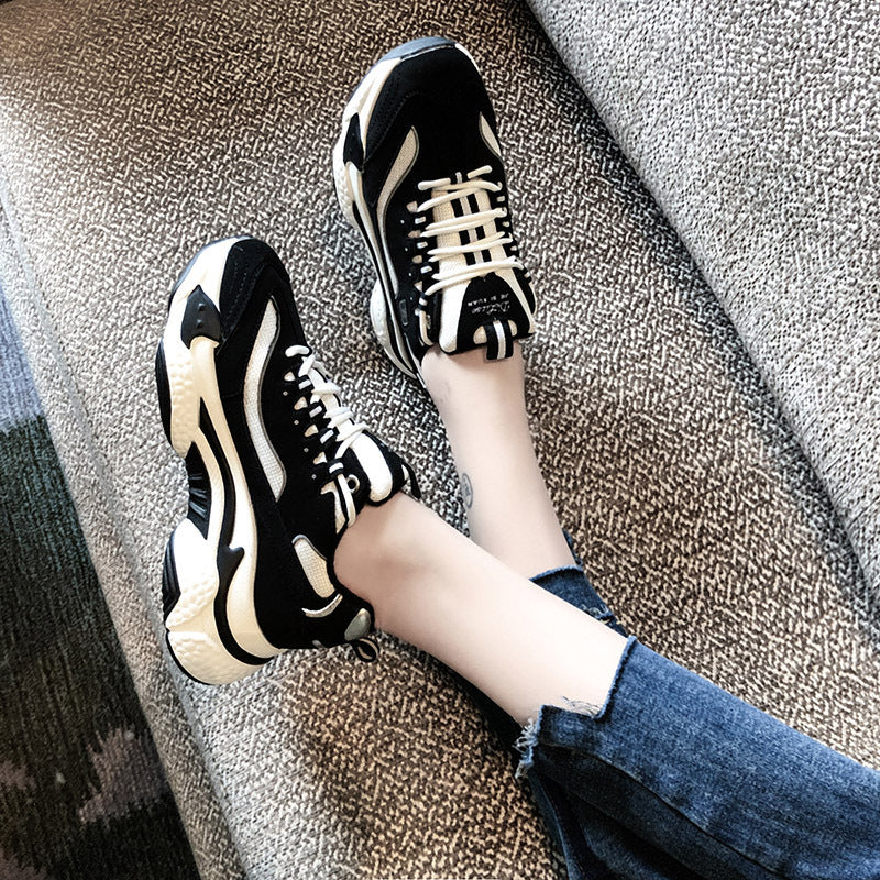 Women's Thick Soled Single Shoes Casual Height Increasing Sports Shoes Women