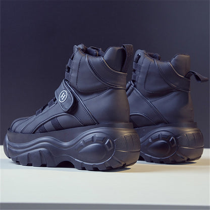 European Women's Shoes New Style Spring New Sports Shoes Women's Thick-Soled Inner Increase High-Top Hip-Hop Casual Shoes Women