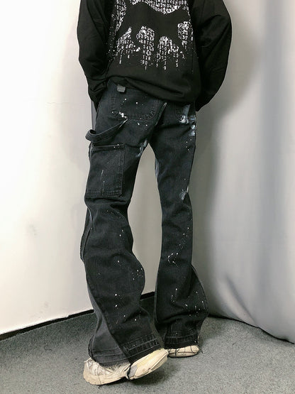 Whoa Gift Chain Jeans Pants Hiphop Wash oOld Splash