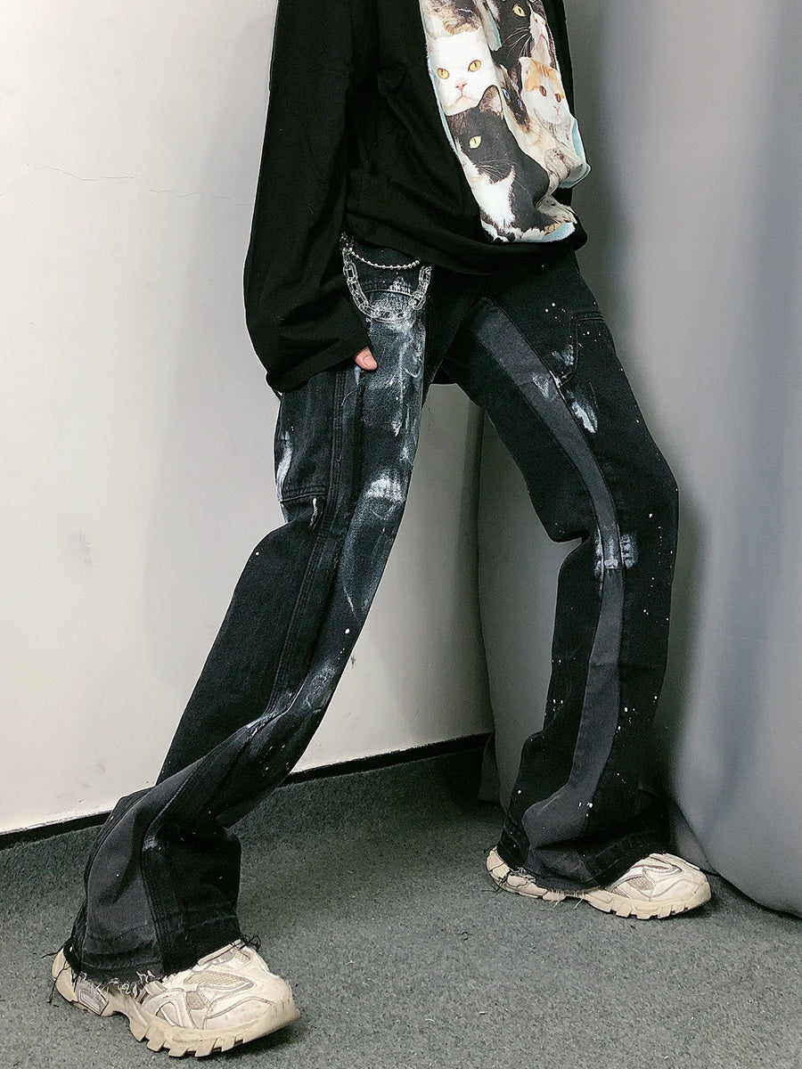 Whoa Gift Chain Jeans Pants Hiphop Wash oOld Splash