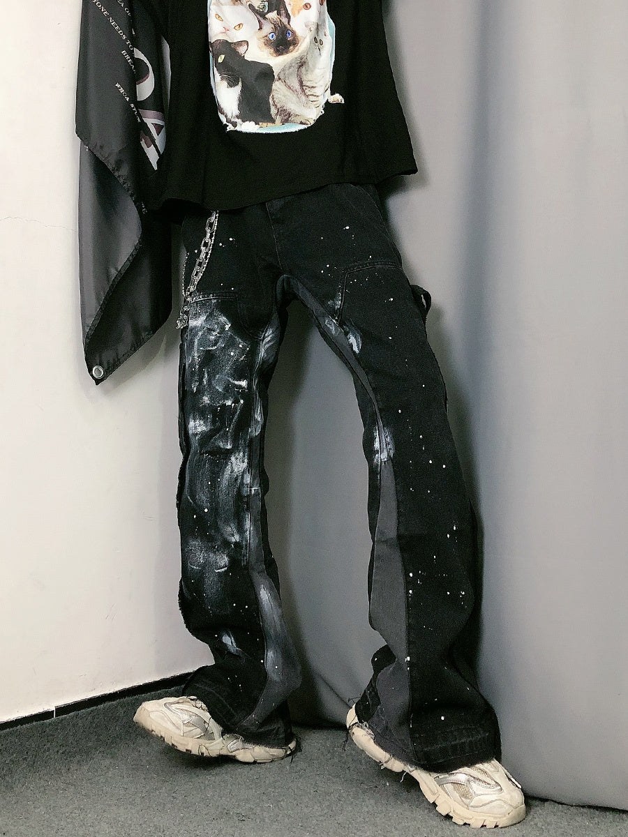 Whoa Gift Chain Jeans Pants Hiphop Wash oOld Splash