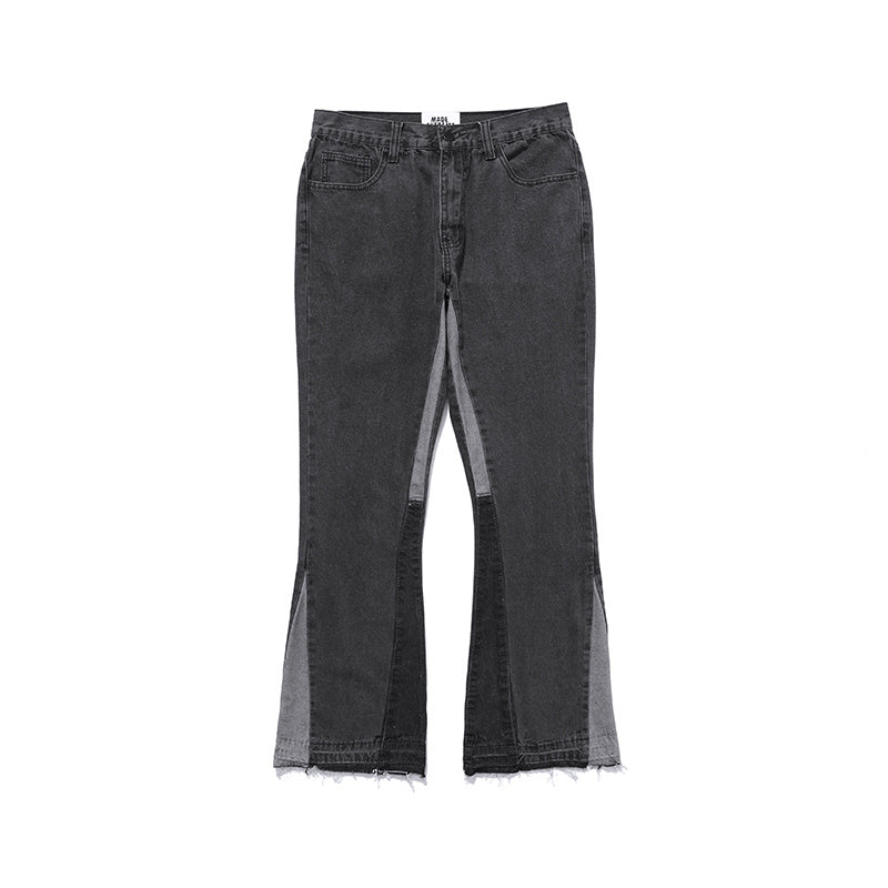 Patchwork drop jeans