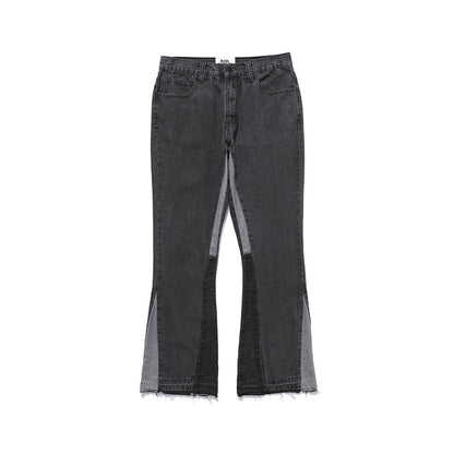 Patchwork drop jeans