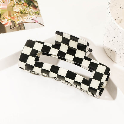 Checkerboard Square Acrylic Hairpin