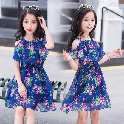 Western-style Little Girl Princess Dress Net Celebrity Children's Dress Fluffy Gauze Skirt