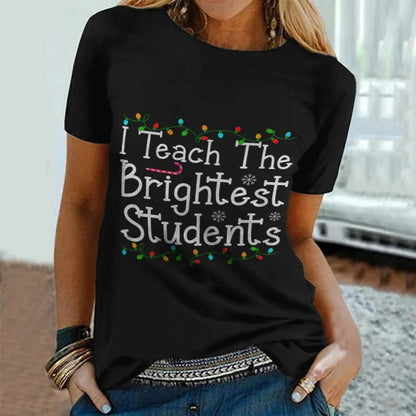 3D Printed Loose Round Neck Short Sleeve T-shirt Top