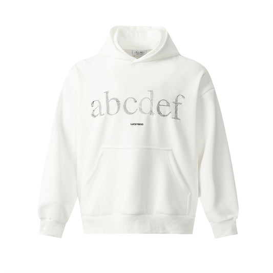 English Embroidered Letters Loose Hooded Men
