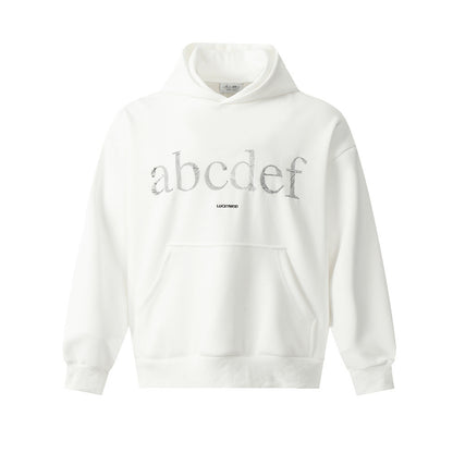 English Embroidered Letters Loose Hooded Men