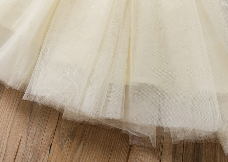 Toddler Dress Fashion Denim Panel Mesh Skirt