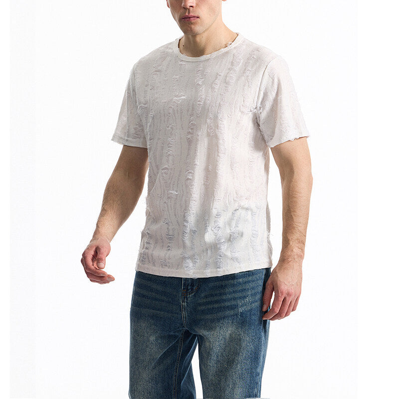 Simple Half Sleeve Men's Tops Loose