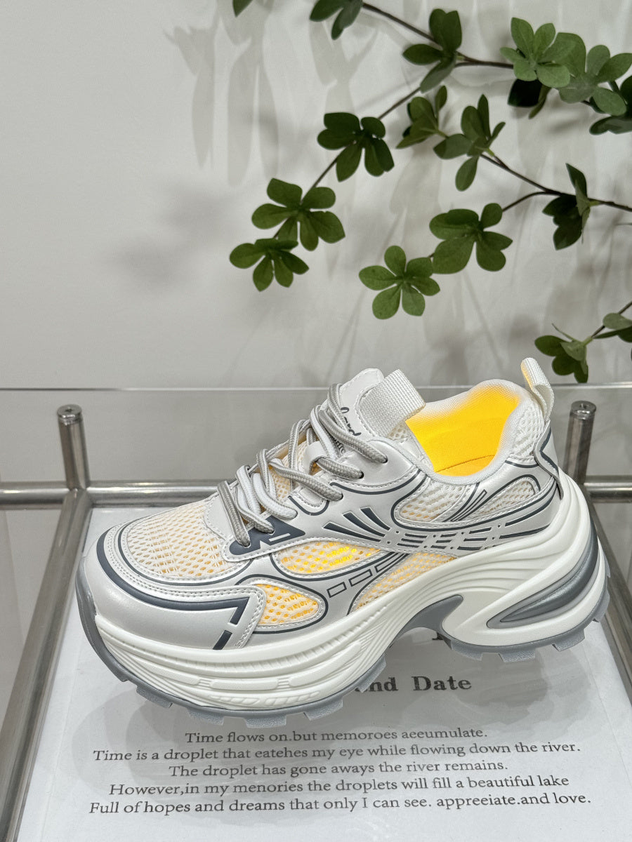 Vintage Genuine Leather Platform Dad Shoes Women