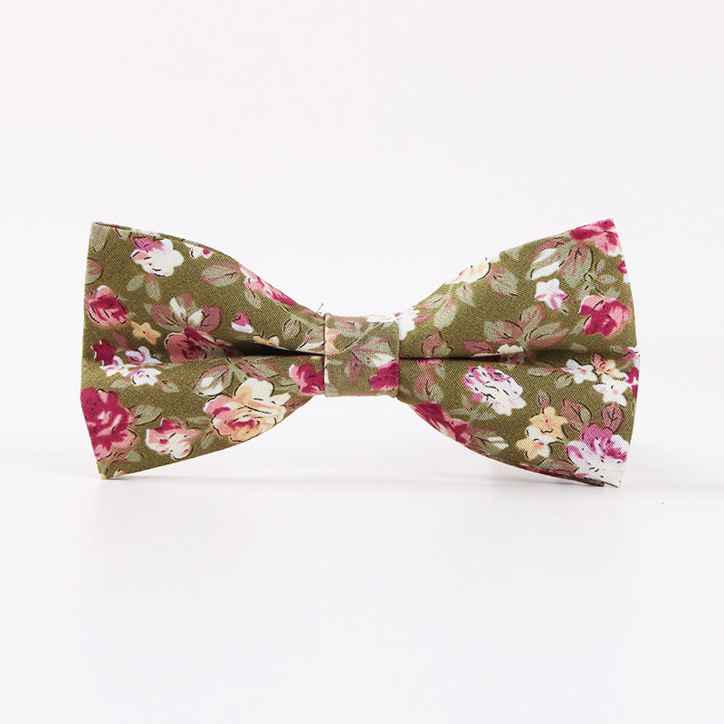 New Printed Men's Business Casual Bow Tie Cotton