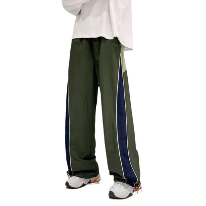 American side striped school uniform pants for men's spring and autumn