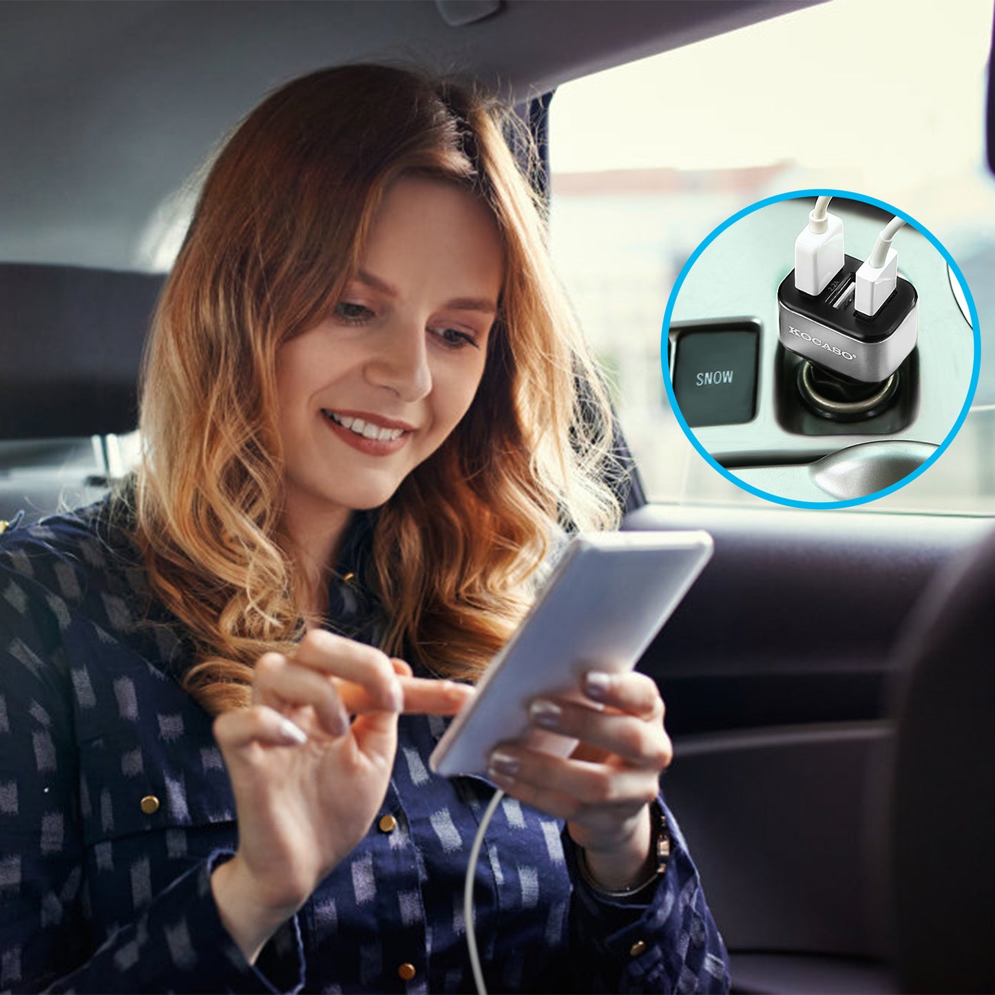 1Pc 3Port USB Car Charger  30W 5.5A For IOS Phone 16 15 14 And More