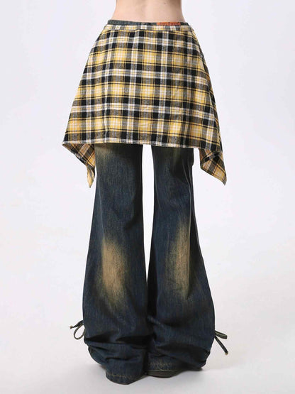 Jeans Women's Skirt Swing Outside Casual Bootcut Pants