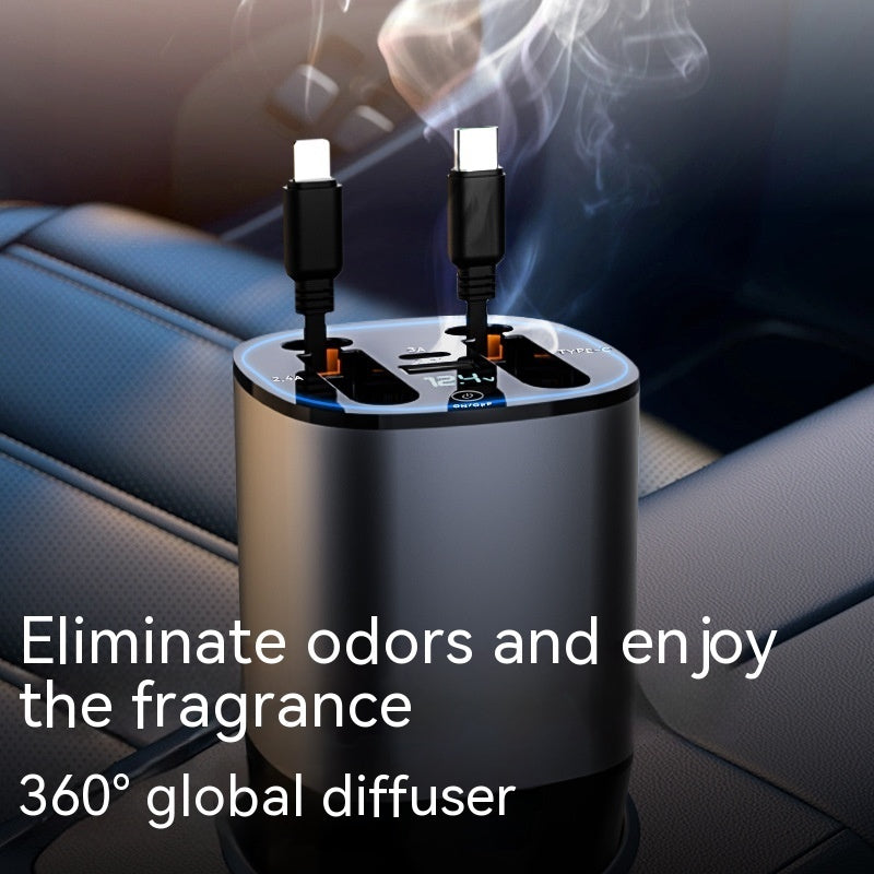 Cup Car Charger Comes With Two Telescopic Strip Line Odor Removing Bag