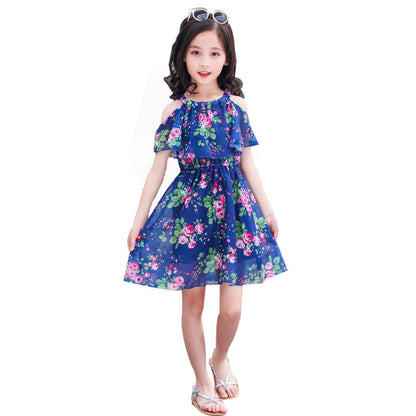 Western-style Little Girl Princess Dress Net Celebrity Children's Dress Fluffy Gauze Skirt