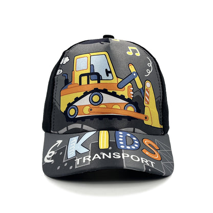 Cartoon Children's Baseball Cap For Engineering Vehicle Excavator