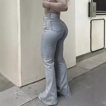 Women's High Waist Flared Fashion Stretch Jeans