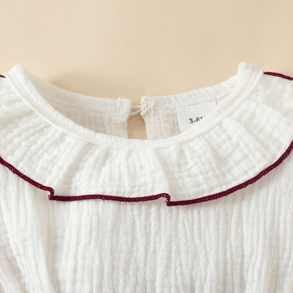 European And American Baby Girl Bow Cake Dress Fashion Patchwork Ruffled Sleeveless Fashion Dress