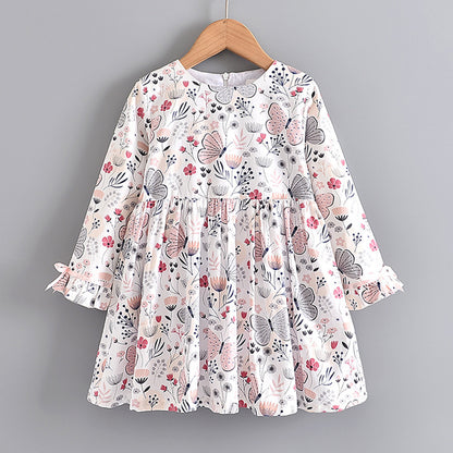 Girls print long sleeve dress