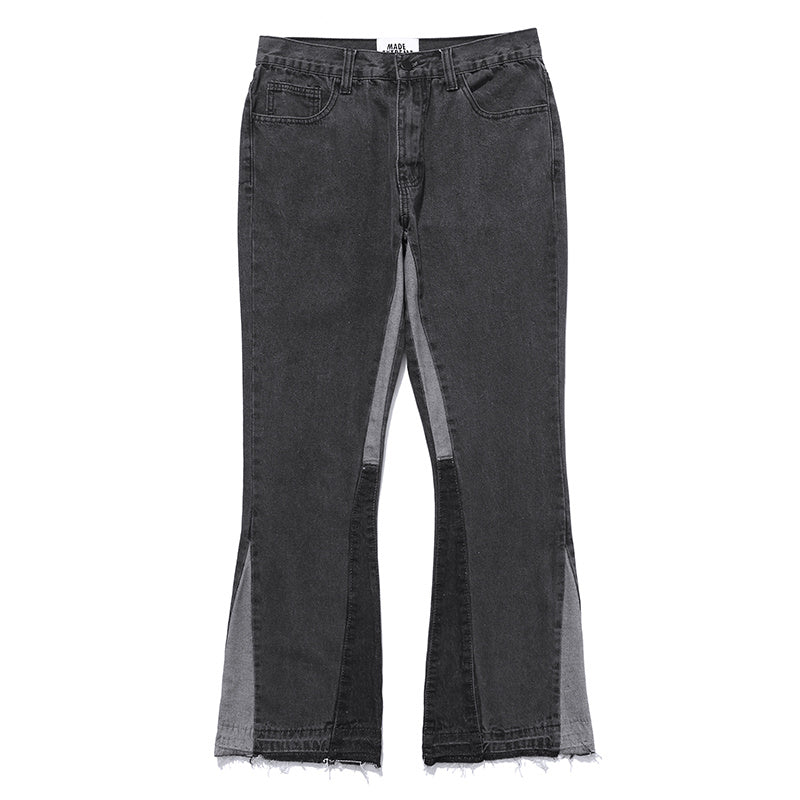 Patchwork drop jeans