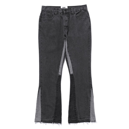 Patchwork drop jeans