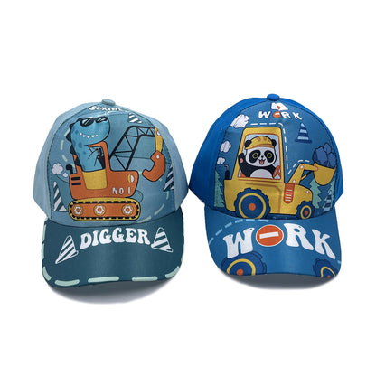Cartoon Children's Baseball Cap For Engineering Vehicle Excavator