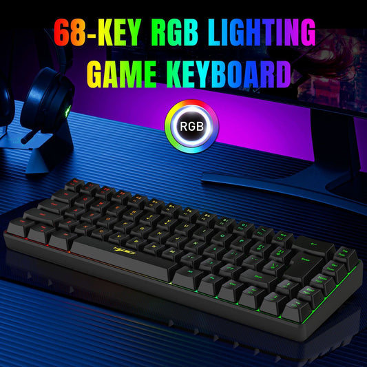 V200 Wired 68-key Mechanical Feeling Membrane Gaming Keyboard