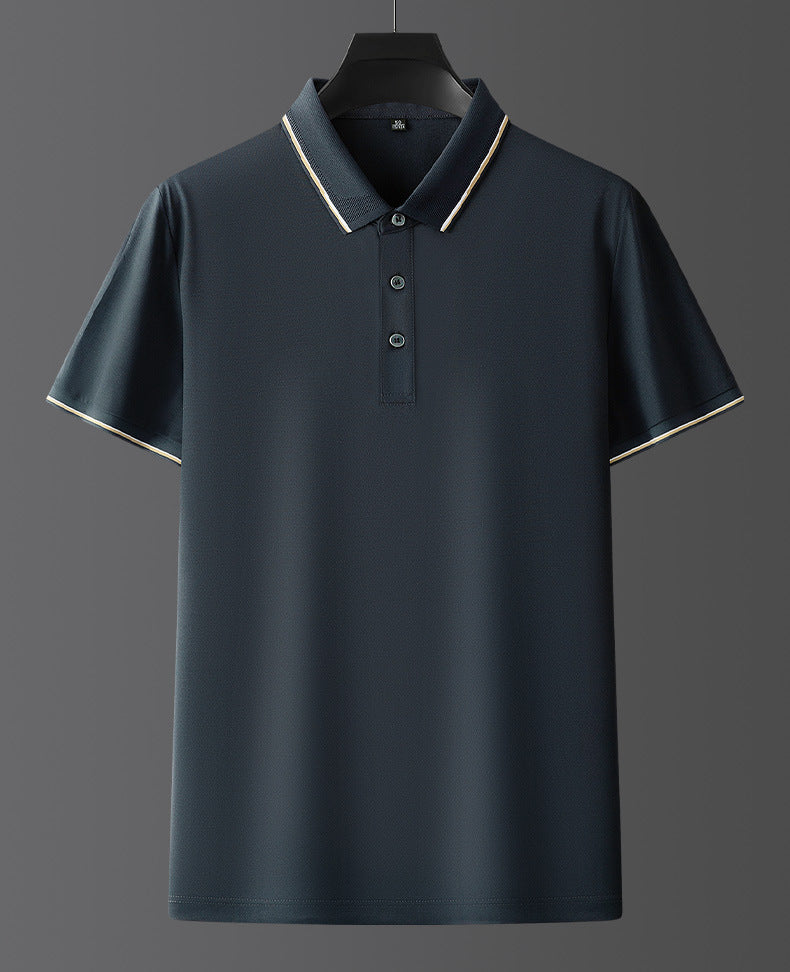 Pure Color Mulberry Silk Men's Short Sleeve