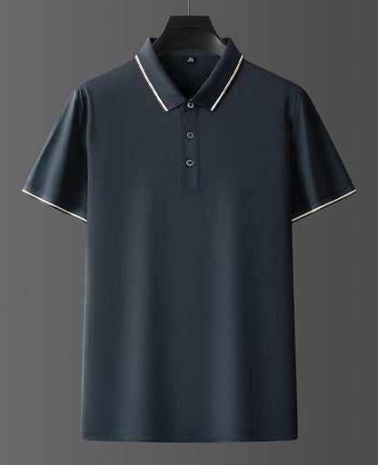 Pure Color Mulberry Silk Men's Short Sleeve